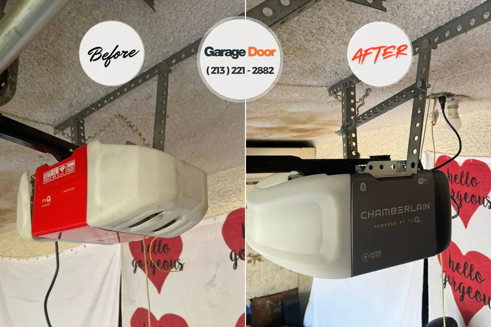 Before and after: garage door repair Oak Grove, MS
